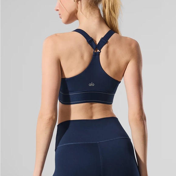 ALO Yoga Women's Navy Sports Bra - Picture 2 of 5